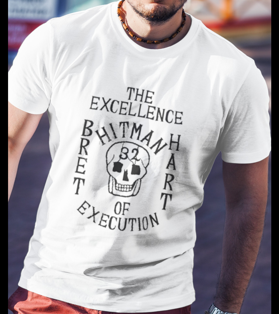 CM Punk Wearing Bret Hart The Excellence Of Execution Skull 32 T-Shirt