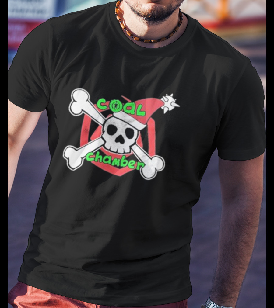 Coal Chamber Christmas Skull Santa Hat Bones T-Shirt