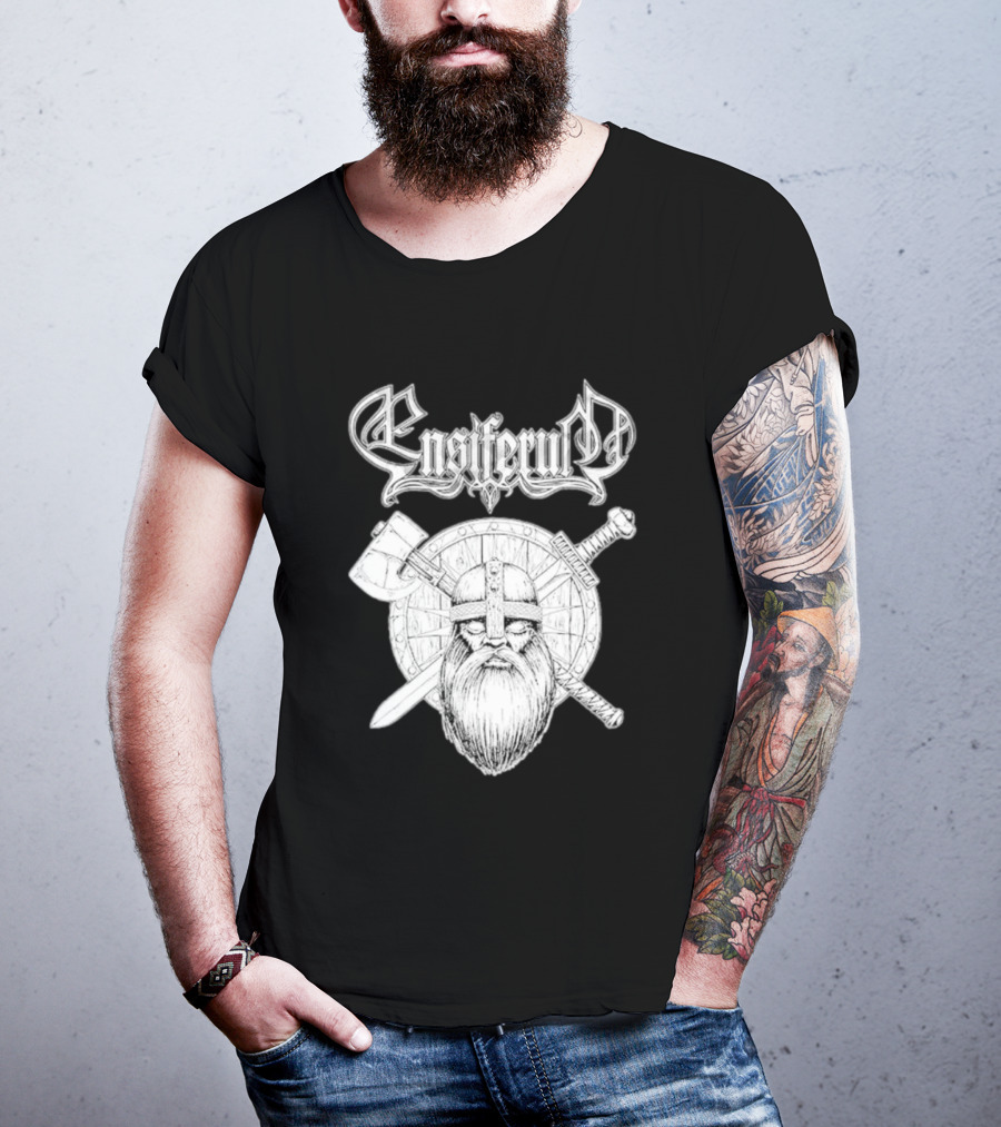 Ensiferum Viking Warrior Axe Sword Shield Nordic T-Shirt
