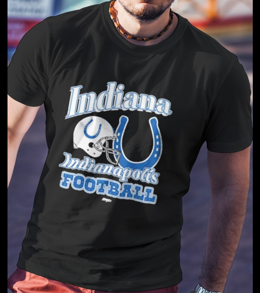 Indiana Indianapolis Colts Football Helmet Horseshoe T-Shirt