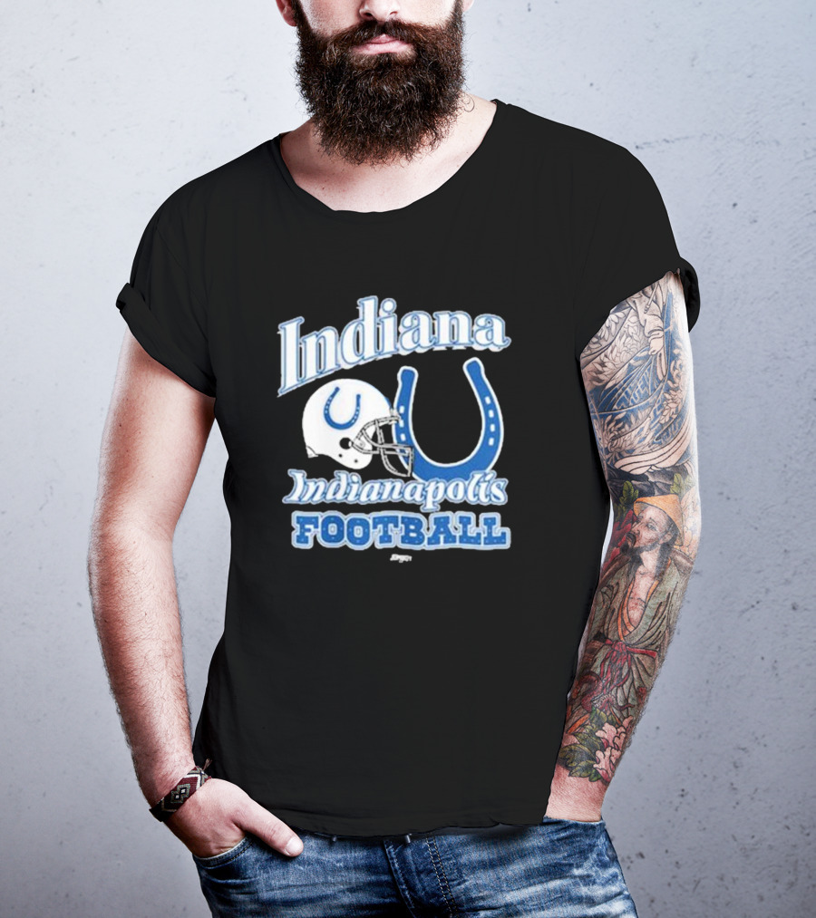 Indiana Indianapolis Colts Football Helmet Horseshoe T-Shirt