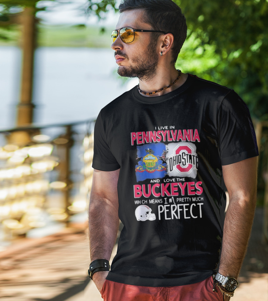 I Live In Pennsylvania Love The Ohio State Buckeyes Pretty Much Perfect T-Shirt