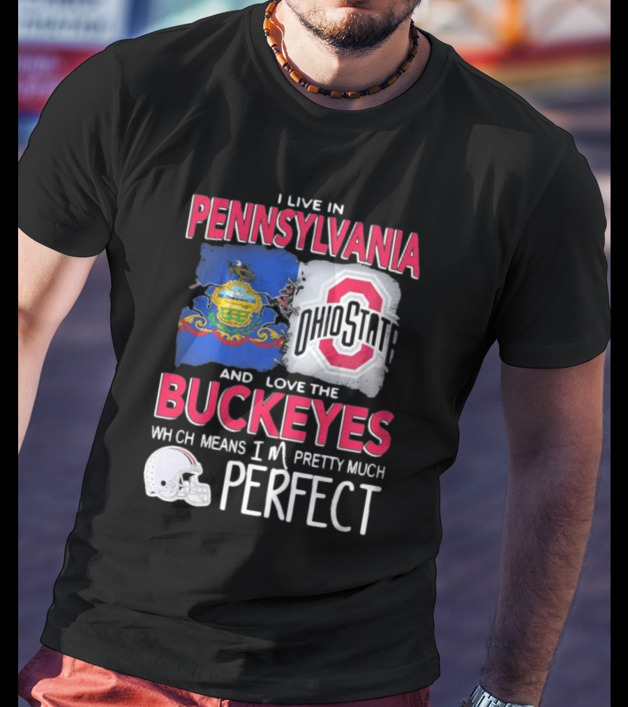 I Live In Pennsylvania Love The Ohio State Buckeyes Pretty Much Perfect T-Shirt
