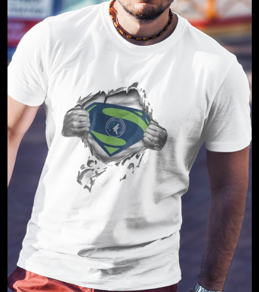 Minnesota Timberwolves Superman Logo Fusion T-Shirt