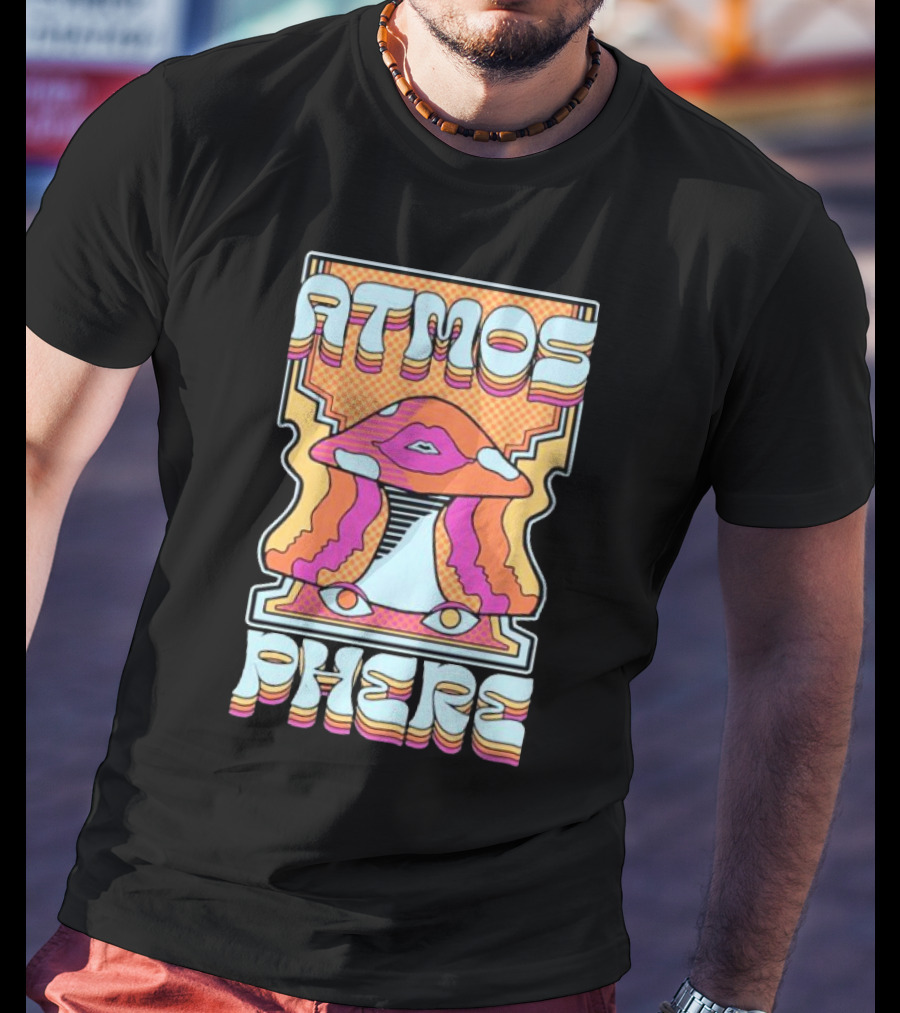 Atmosphere Mushroom Retro Perspective T-Shirt
