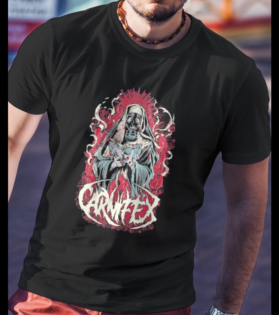 Carnifex Sister Rot Gas Mask Nun With Red Aura T-Shirt