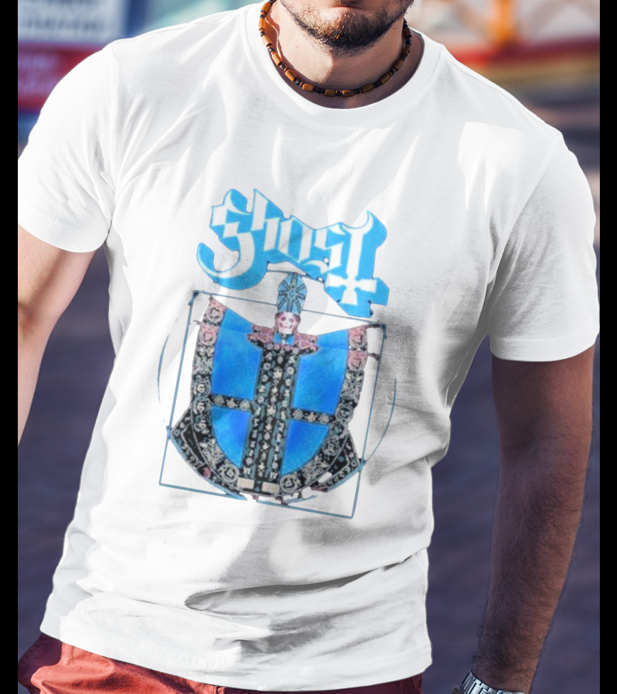 Ghost Vitruvian Skeleton Pope T-Shirt