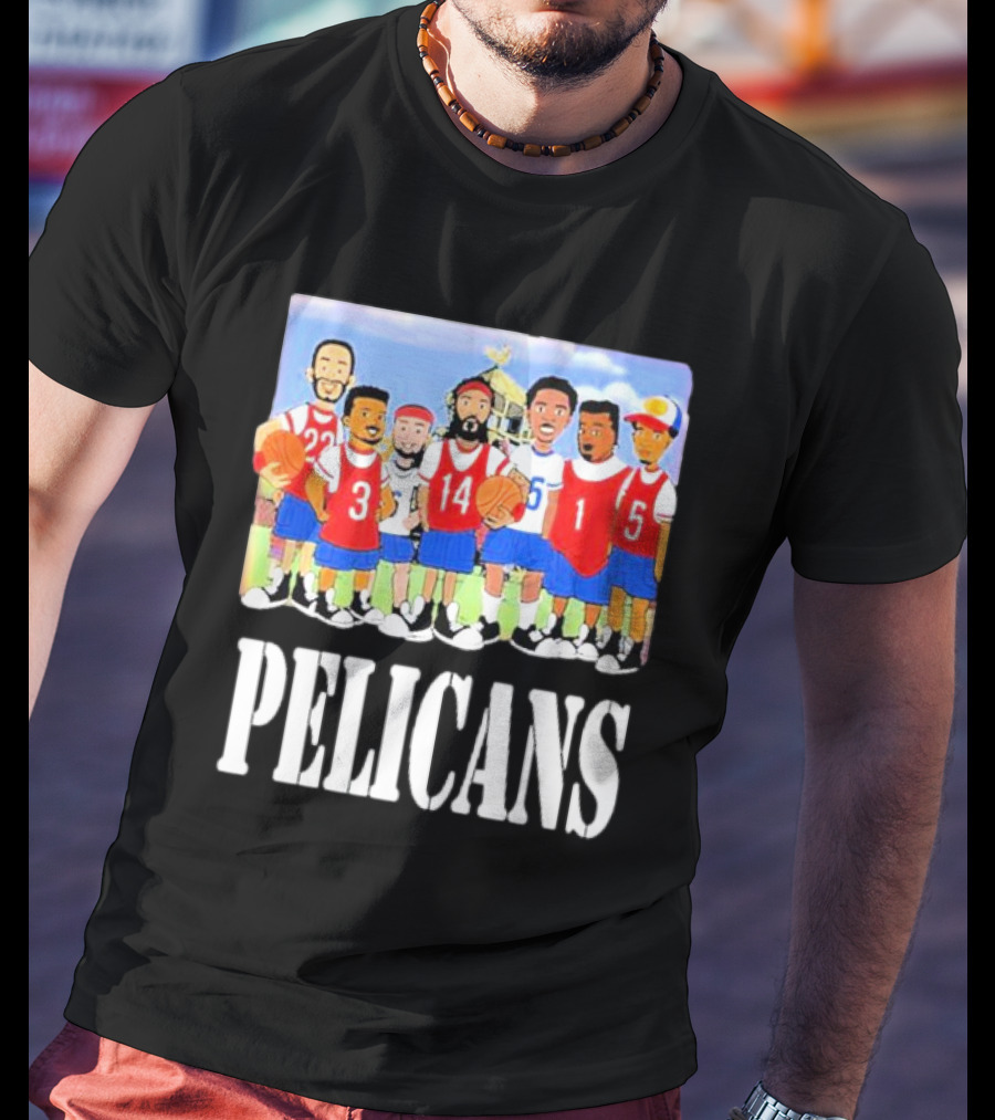 Joelvenile Recess Pelicans Basketball Team Cartoon Characters T-Shirt