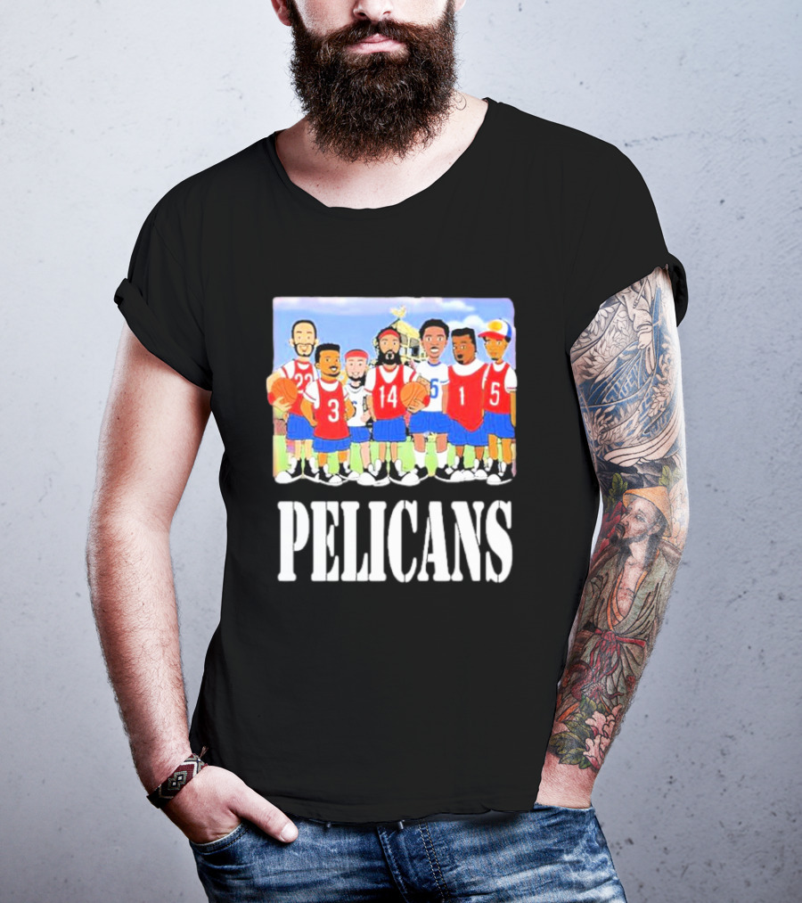 Joelvenile Recess Pelicans Basketball Team Cartoon Characters T-Shirt