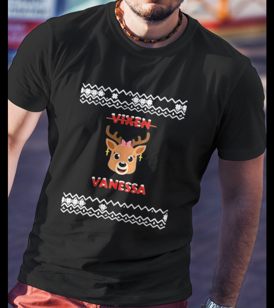 Vixen Vanessa Reindeer Mrs Claus Festive Holiday T-Shirt