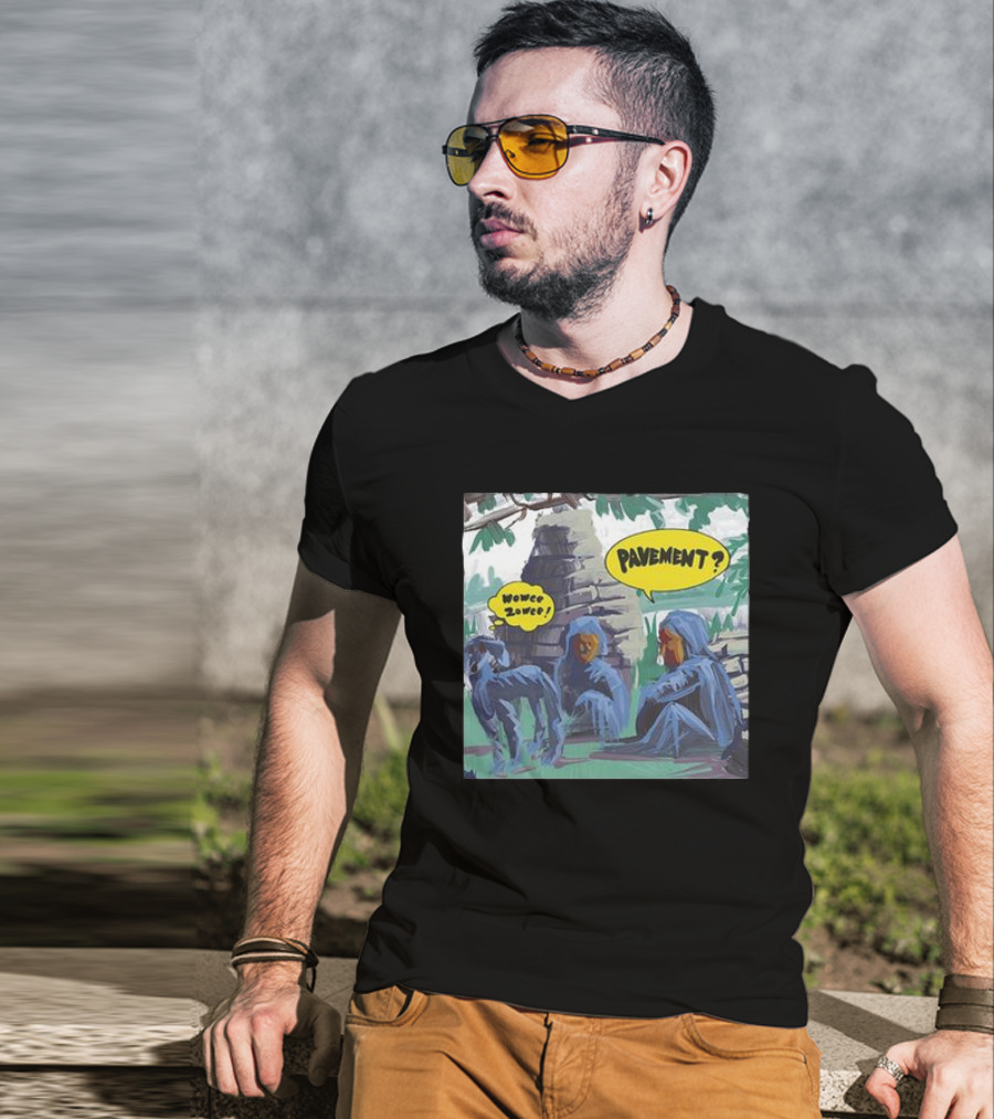 Pavement Wowee Zowee Speech Bubbles And Hooded Figures In Outdoor Scene T-Shirt