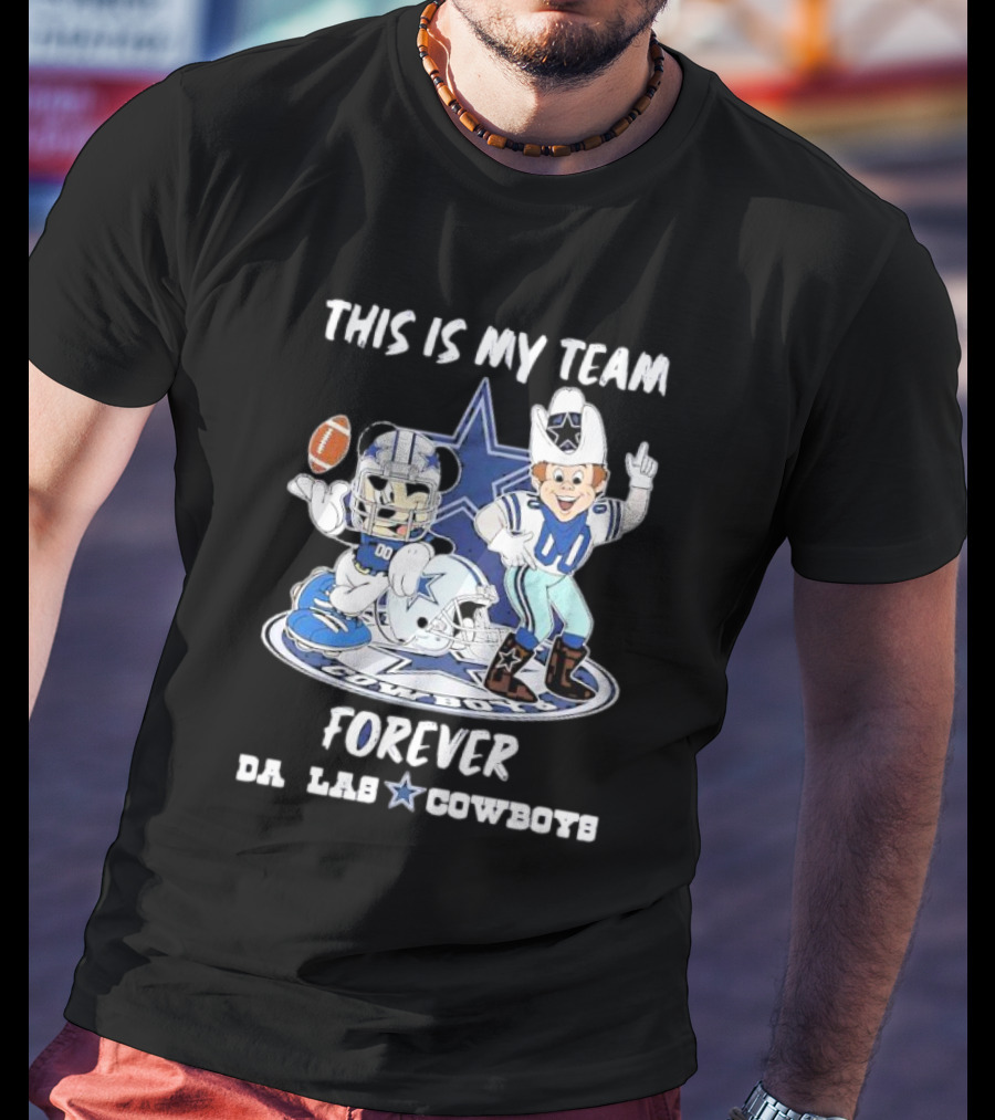 THIS IS MY TEAM FOREVER DALLAS COWBOYS FOOTBALL MASCOT STAR T-Shirt