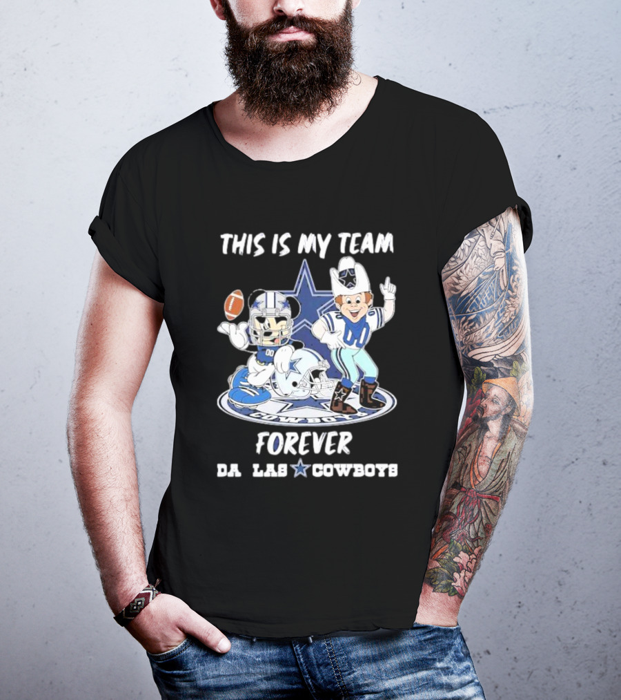 THIS IS MY TEAM FOREVER DALLAS COWBOYS FOOTBALL MASCOT STAR T-Shirt
