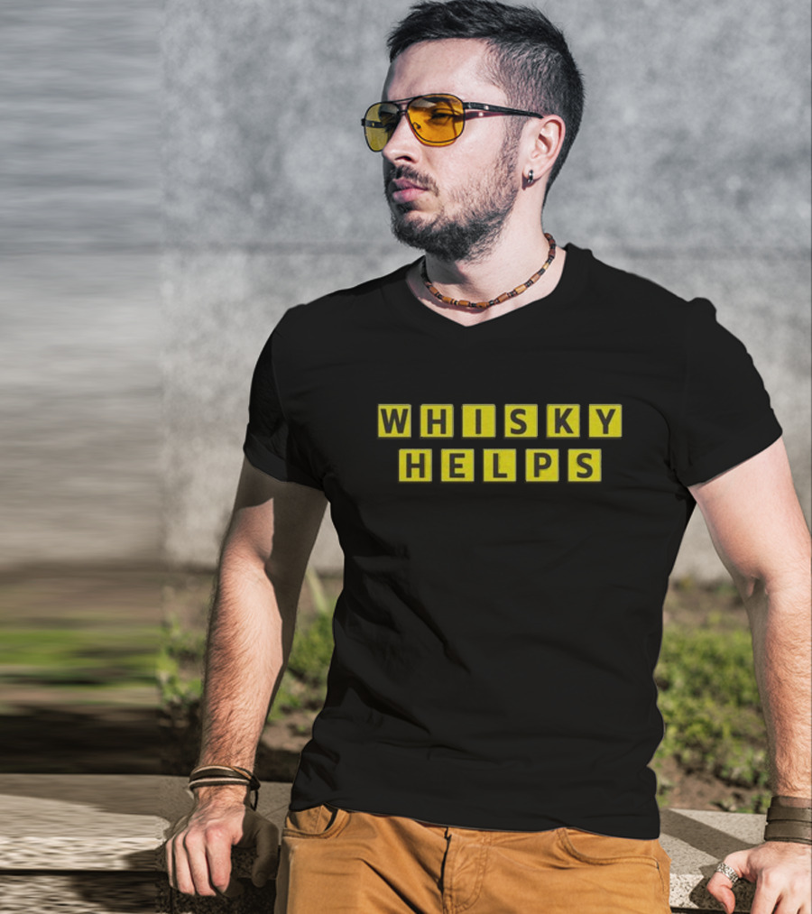 WHISKY HELPS Scrabble Inspired Blocks T-Shirt