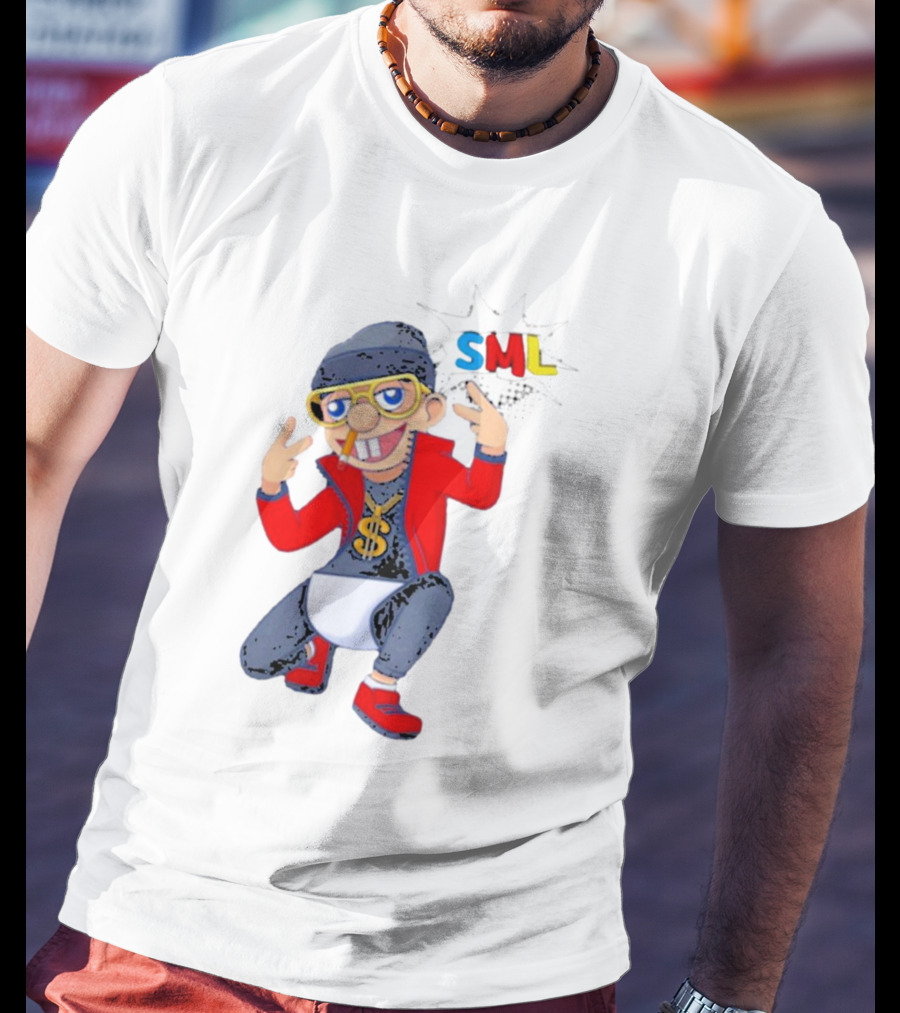 SML Jeffy Rapper Style Featuring Bling Dollar Chain And Cool Pose T-Shirt