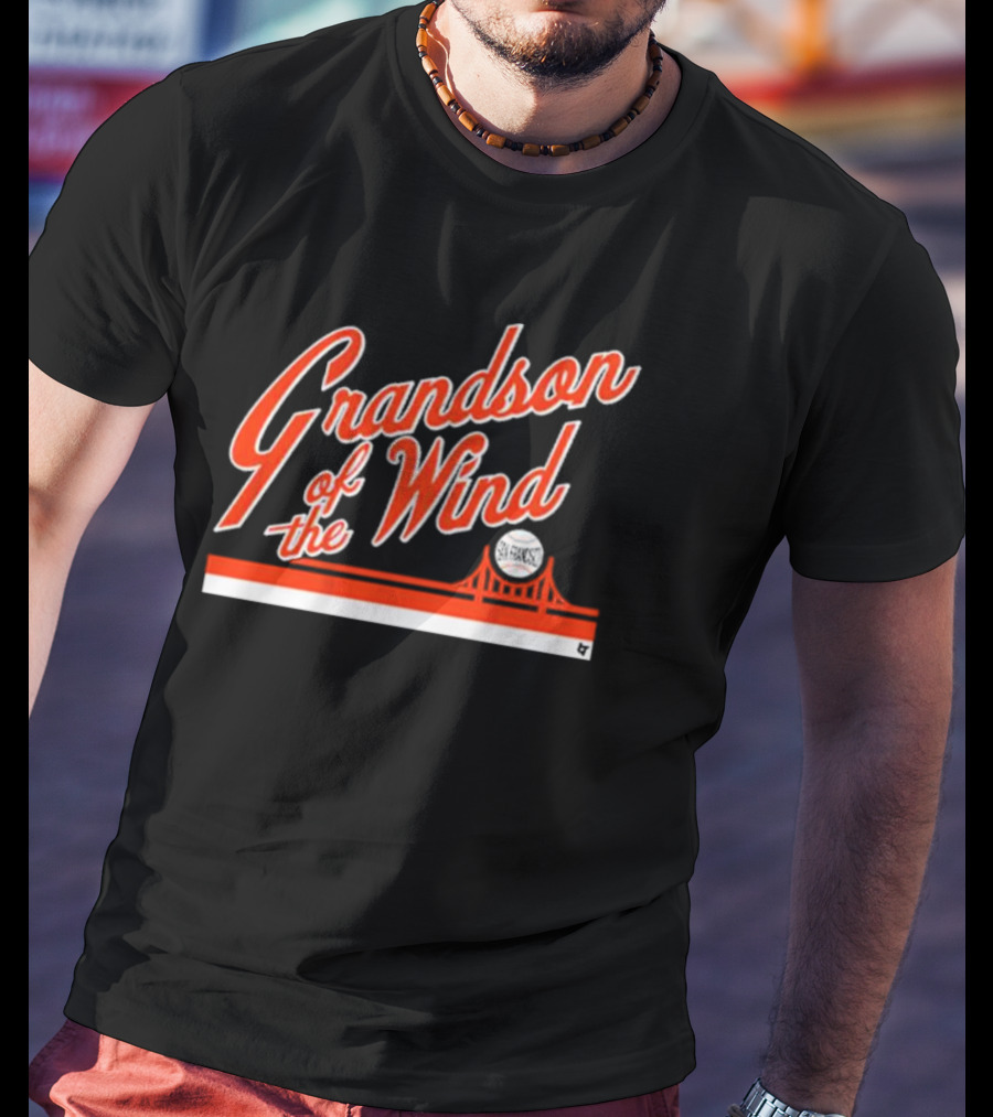 Grandson Of The Wind San Francisco Bridge Skyline T-Shirt