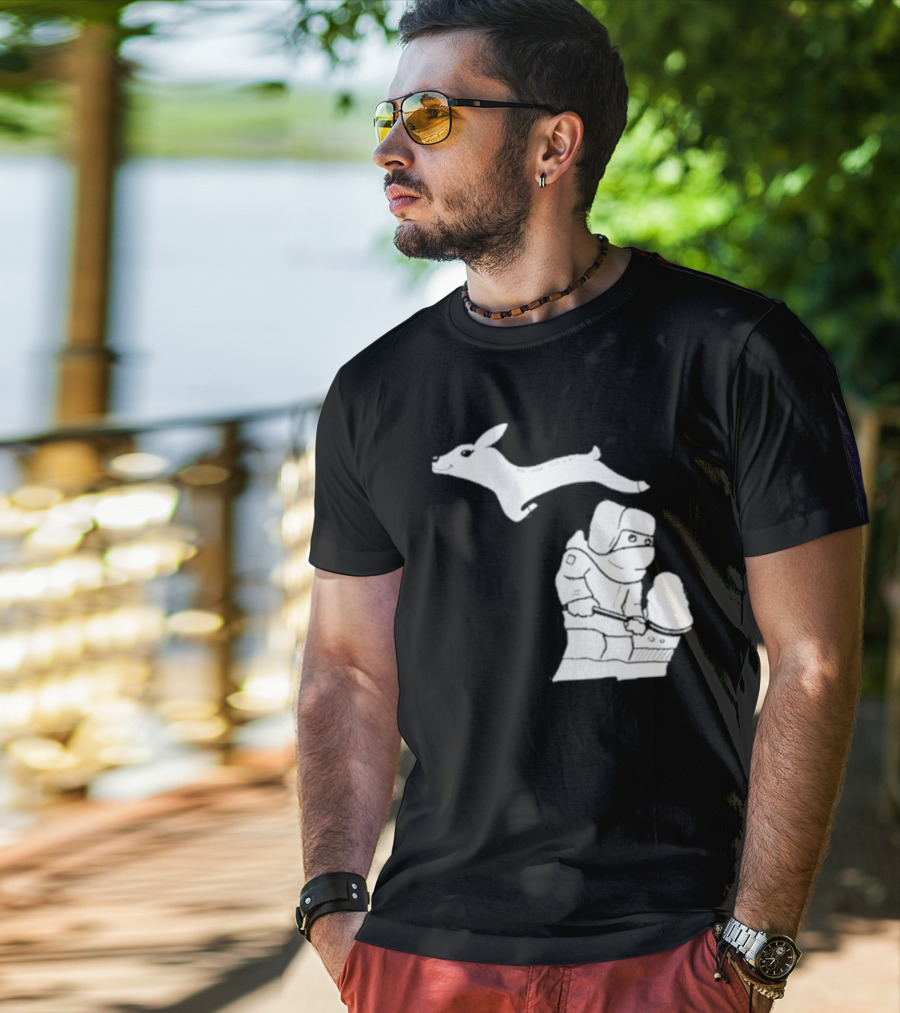 Michigan Winter Snow Shoveling And Leaping Deer T-Shirt