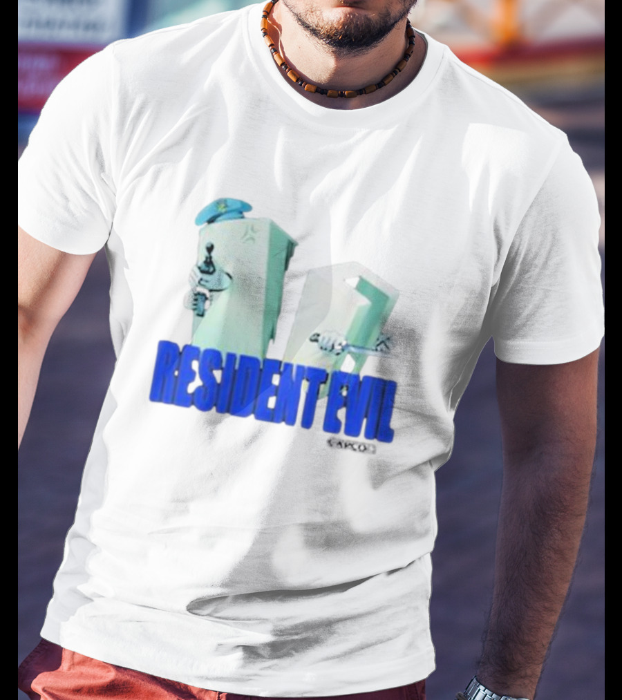 Resident Evil Capcom Tofu Parody Featuring Knife And Hat T-Shirt