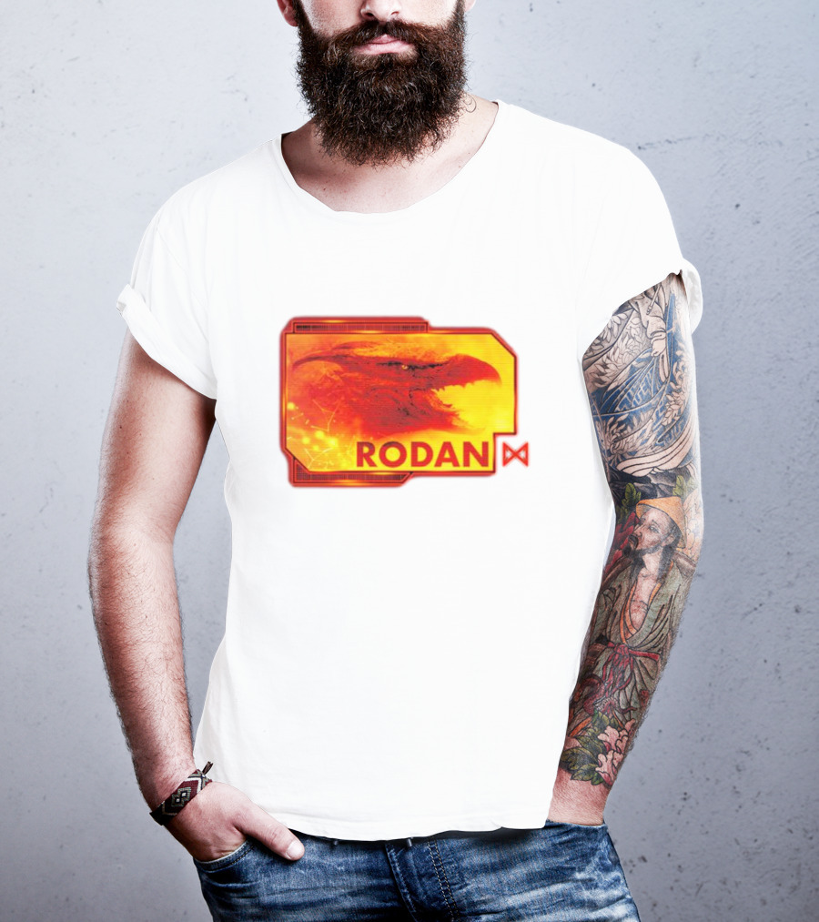 Rodan Monsters Titan Tactical Science Division Fiery Creature Profile T-Shirt