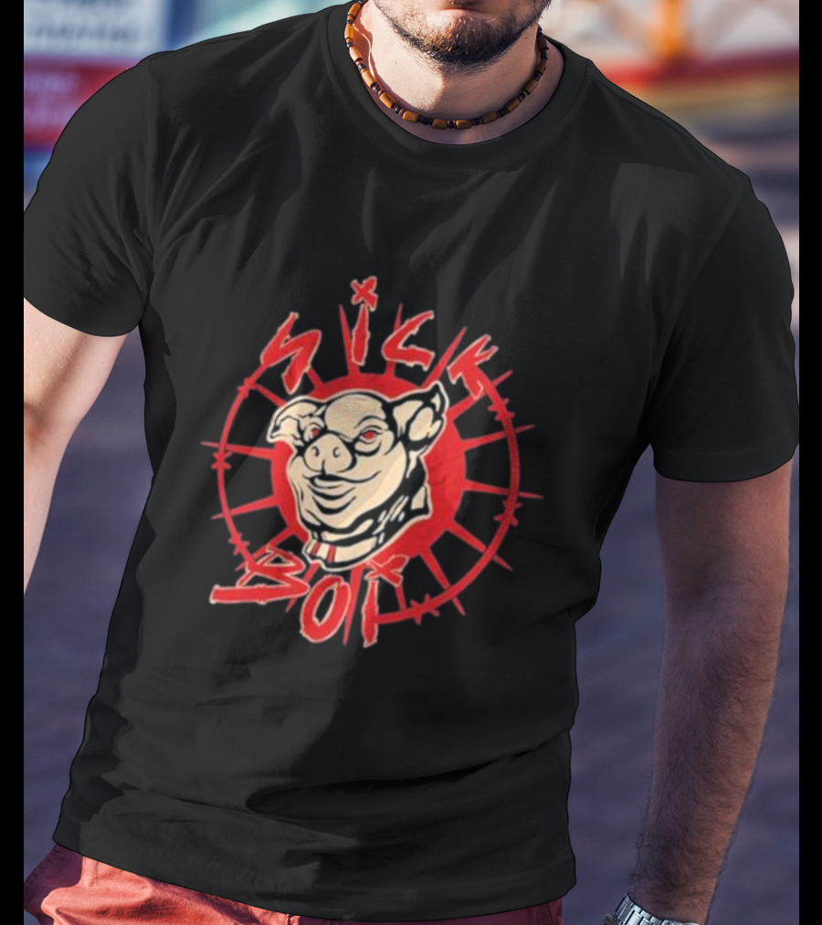 Sick Boy Pig Starburst Emblem T-Shirt