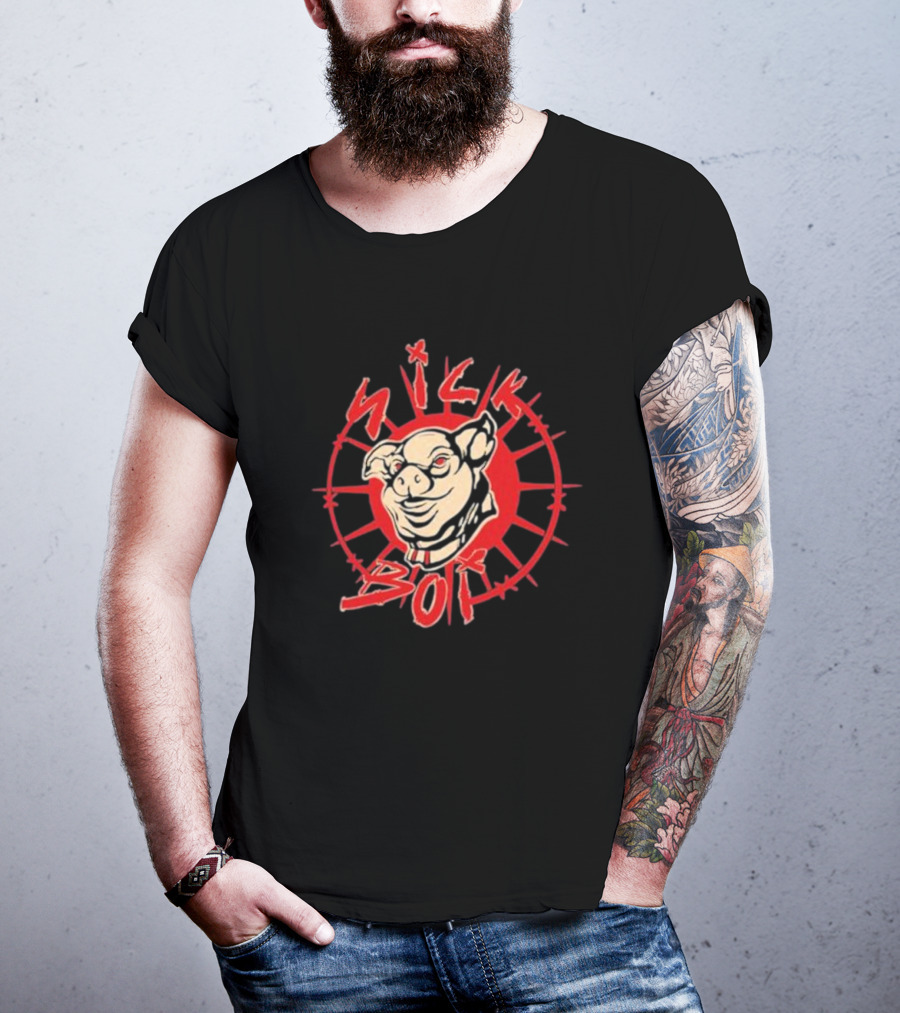 Sick Boy Pig Starburst Emblem T-Shirt