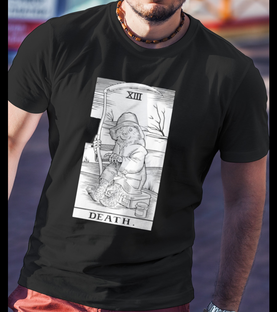 Bear XIII Death Tarot Card Sitting With Scythe T-Shirt