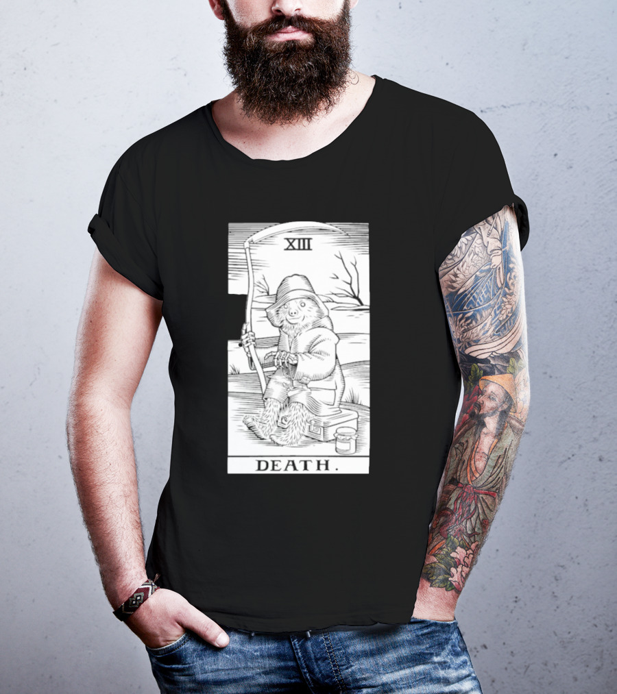 Bear XIII Death Tarot Card Sitting With Scythe T-Shirt