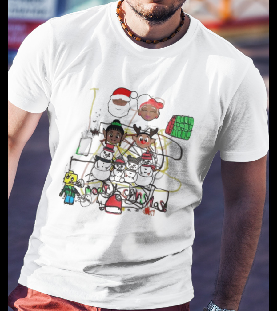 Venson Family Merry Christmas Holiday Scene T-Shirt