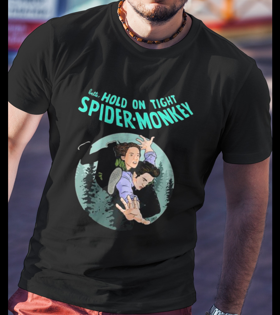 Better Hold On Tight Spider Monkey Twilight Forest Scene T-Shirt