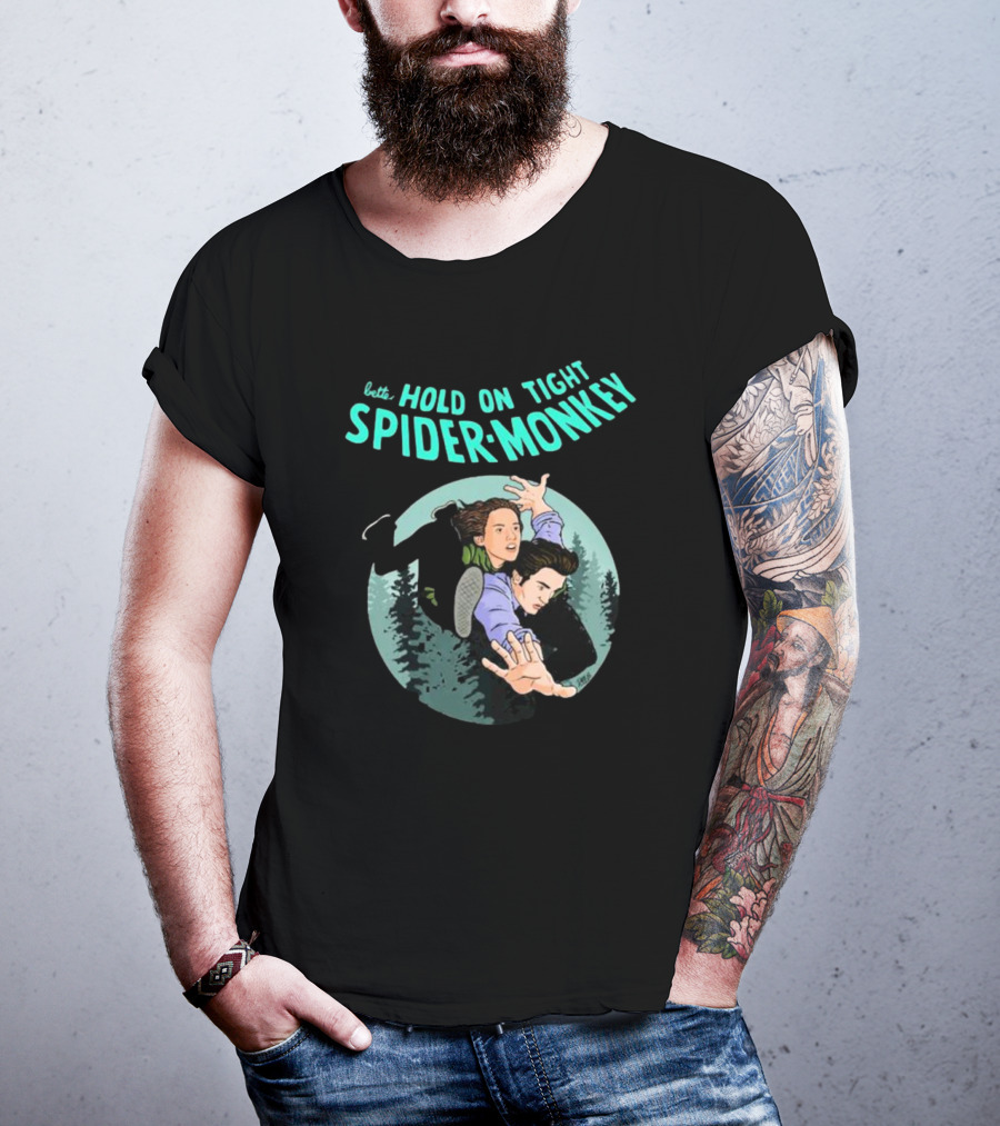 Better Hold On Tight Spider Monkey Twilight Forest Scene T-Shirt