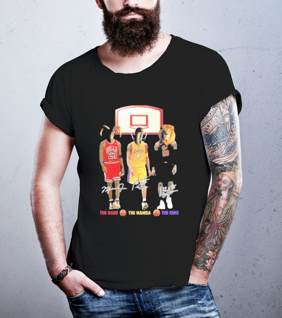 The Goat The Mamba The King Michael Jordan Kobe Bryant Lebron James Basketball Legends T-Shirt