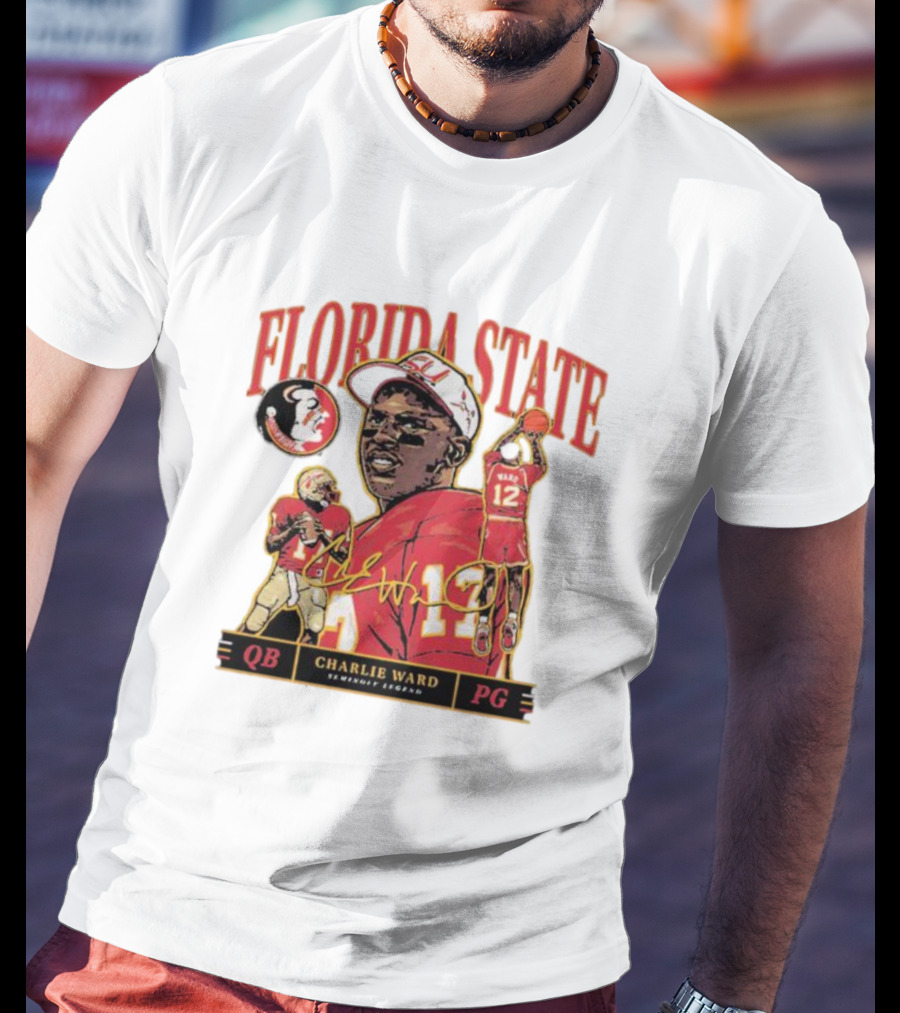 Florida State Charlie Ward Seminole Legend QB PG T-Shirt