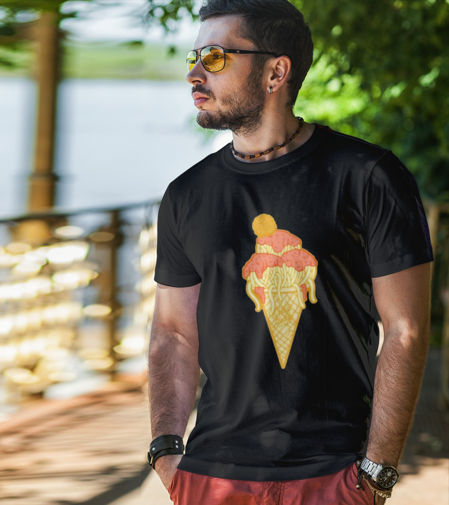 Spag Heddy Pasta Cone Spaghetti Ice Cream Mashup T-Shirt