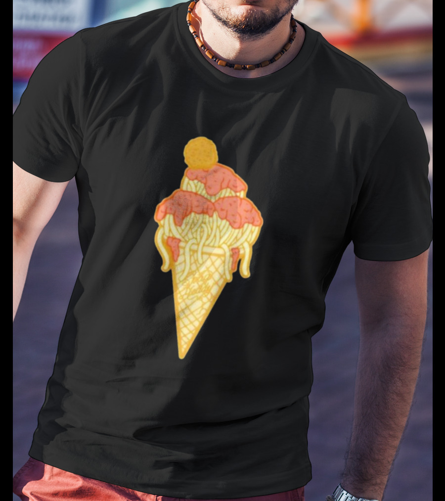 Spag Heddy Pasta Cone Spaghetti Ice Cream Mashup T-Shirt