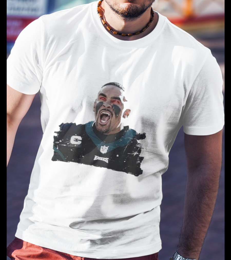 Quality Jalen Hurts Unleashed Fangs Out Eagles Football Action T-Shirt