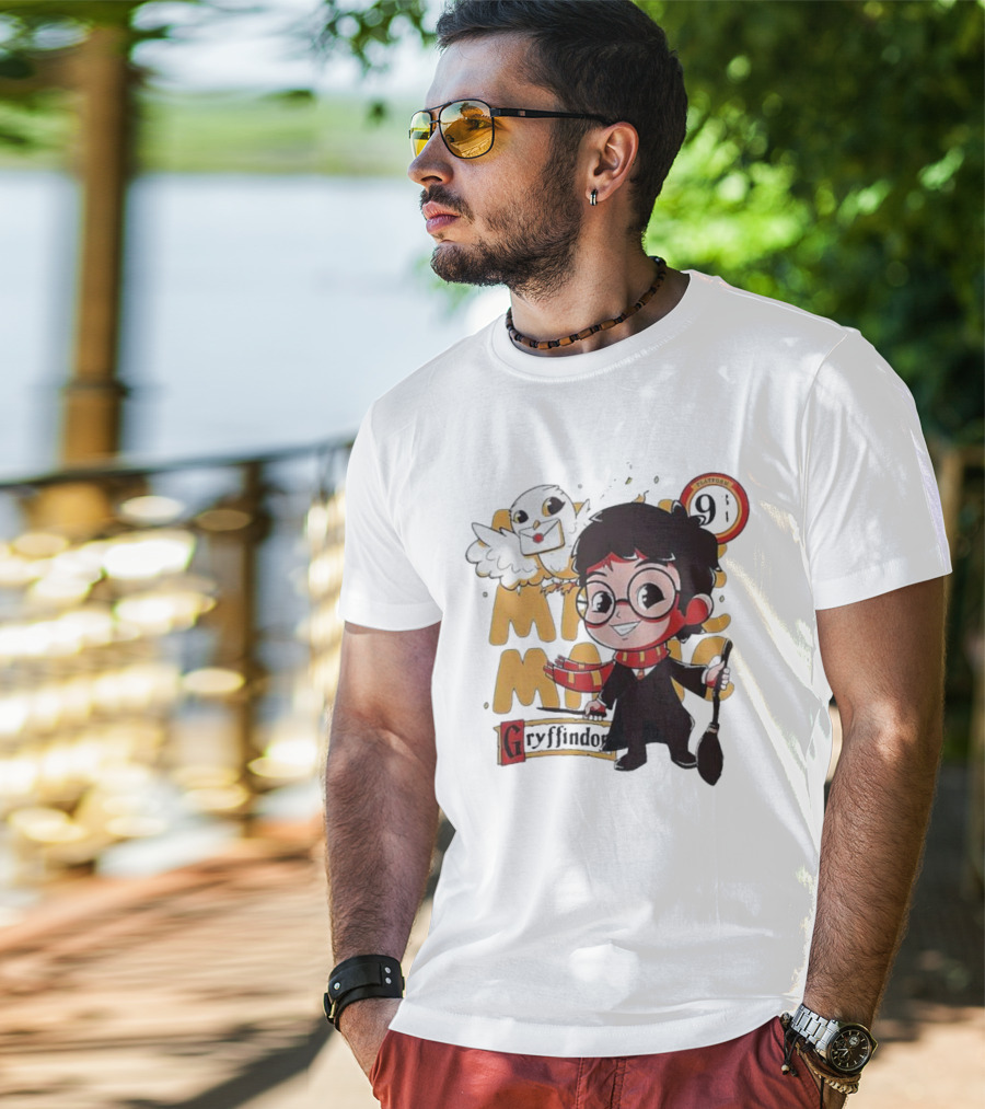 Magic Boy Gryffindor Platform 9¾ Owl And Broom T-Shirt
