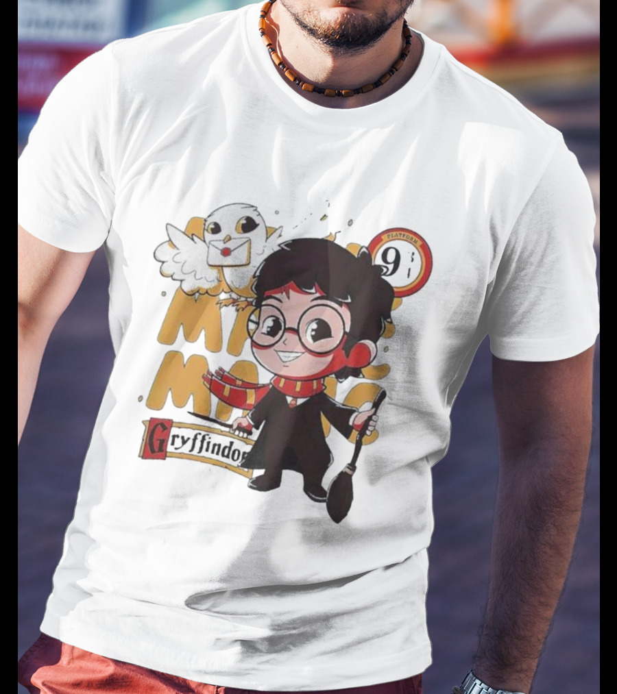 Magic Boy Gryffindor Platform 9¾ Owl And Broom T-Shirt