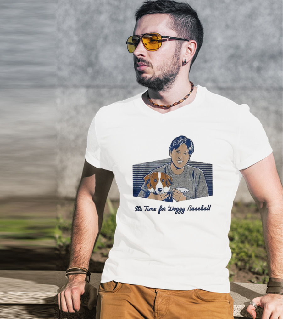 Shohei Ohtani It's Time For Doggy Baseball Quality Charm T-Shirt