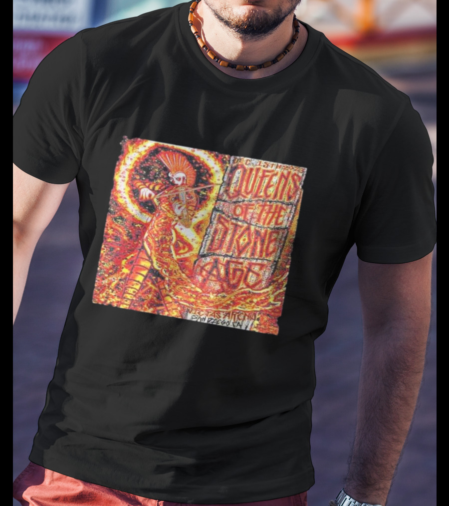 December 15th Queens Of The Stone Ages Viejas Arena San Diego Fire Violinist Performance T-Shirt