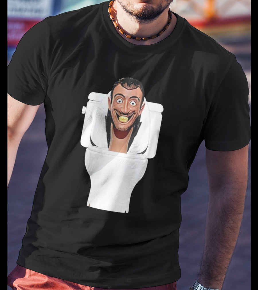Skibidi Toilet Funny Face Character Head In Commode T-Shirt