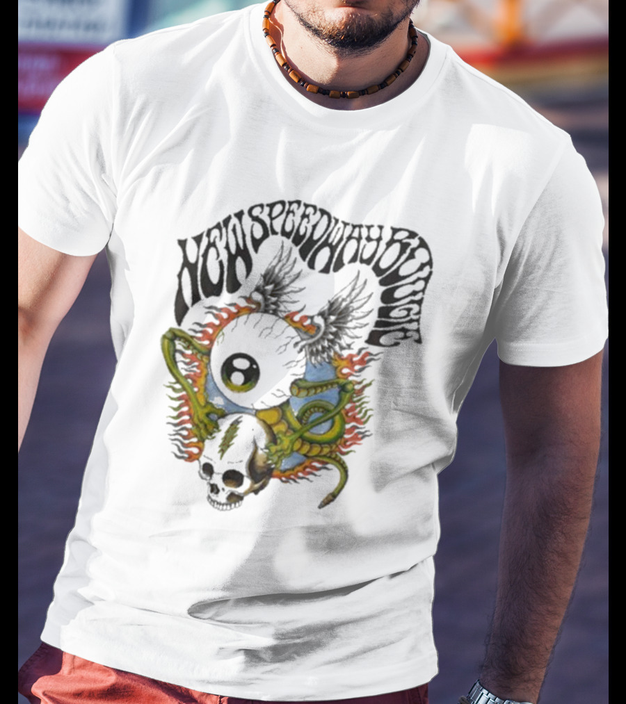 New Speedway Boogie Alan Forbes Grateful Dead Skull Fire Snake T-Shirt