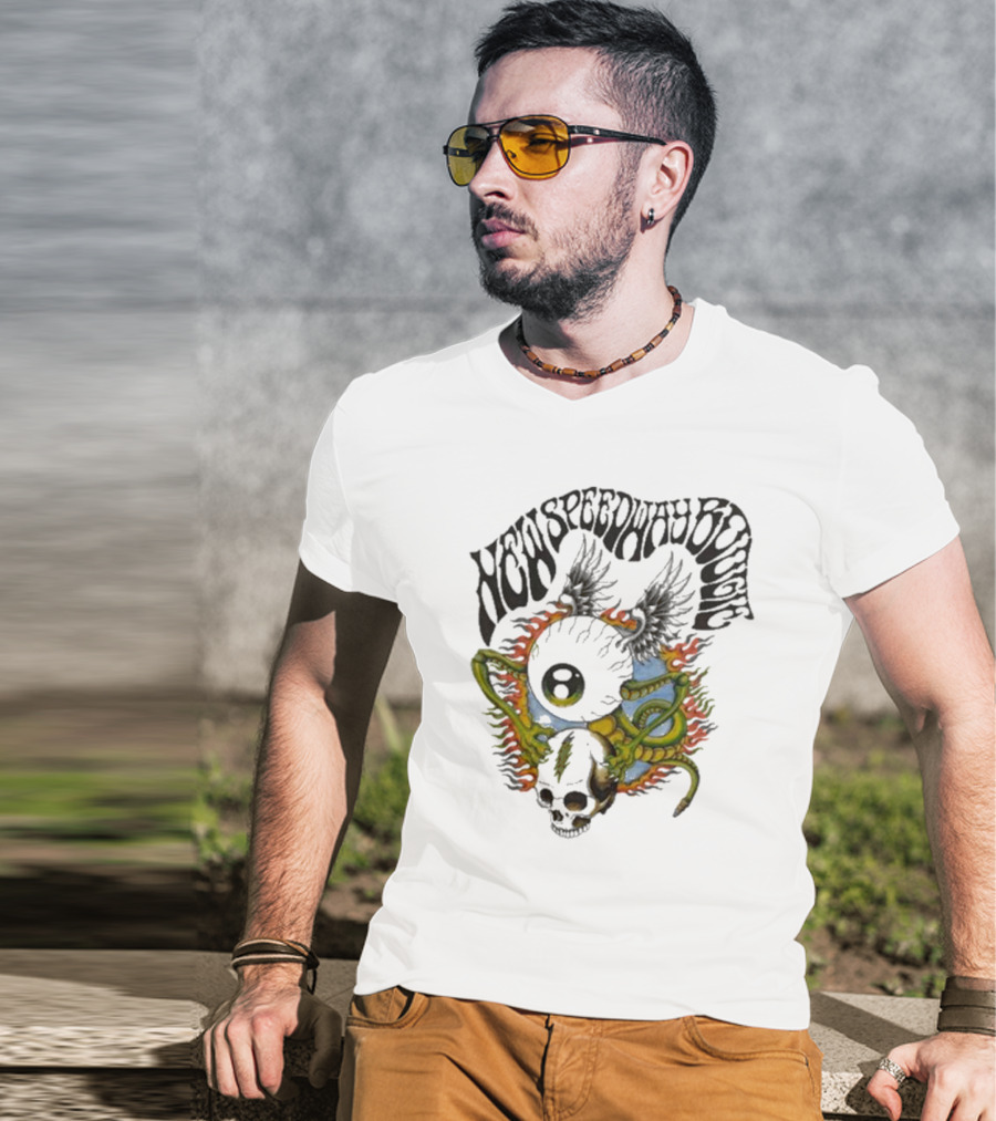 New Speedway Boogie Alan Forbes Grateful Dead Skull Fire Snake T-Shirt