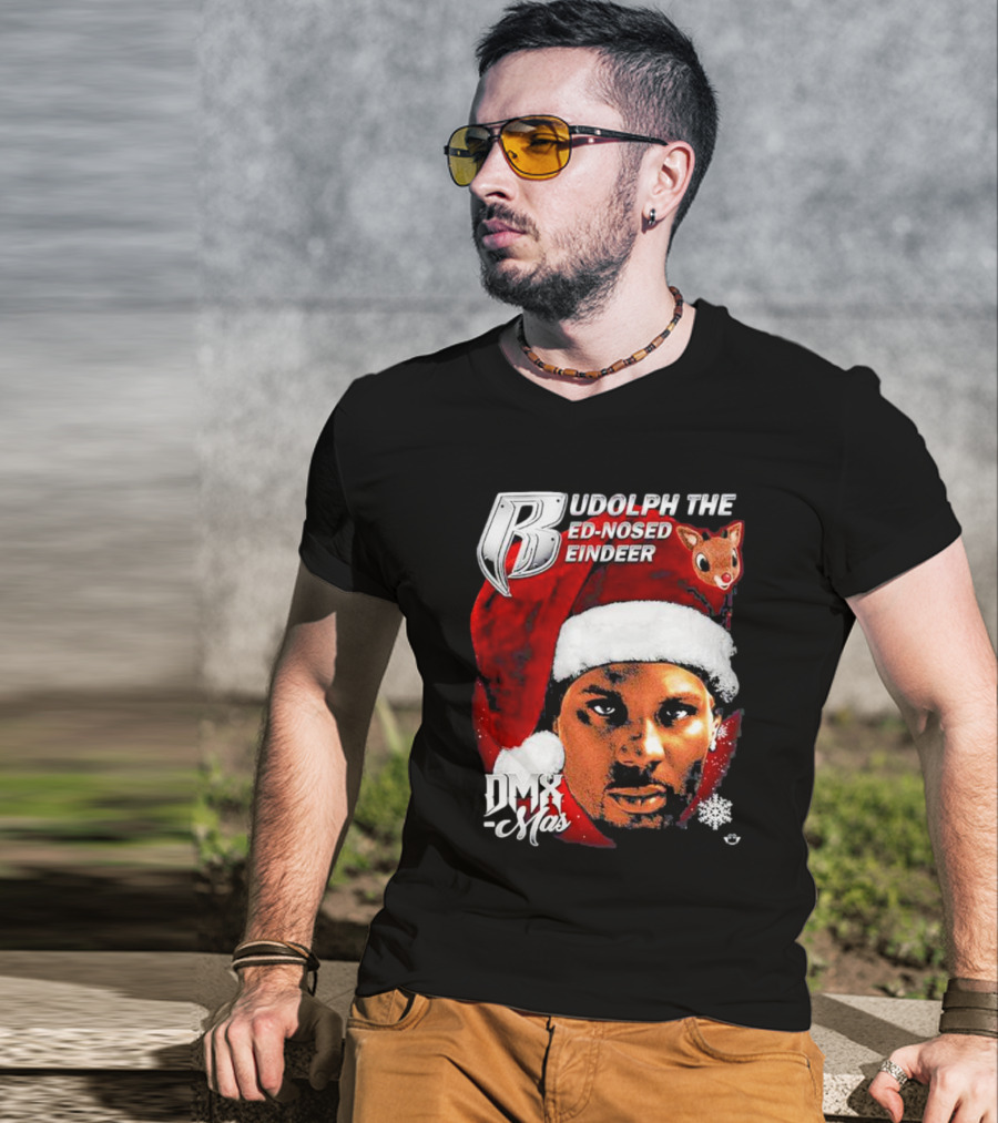 Rudolph The Red-nosed Reindeer DMX-Mas Santa Hat Christmas T-Shirt