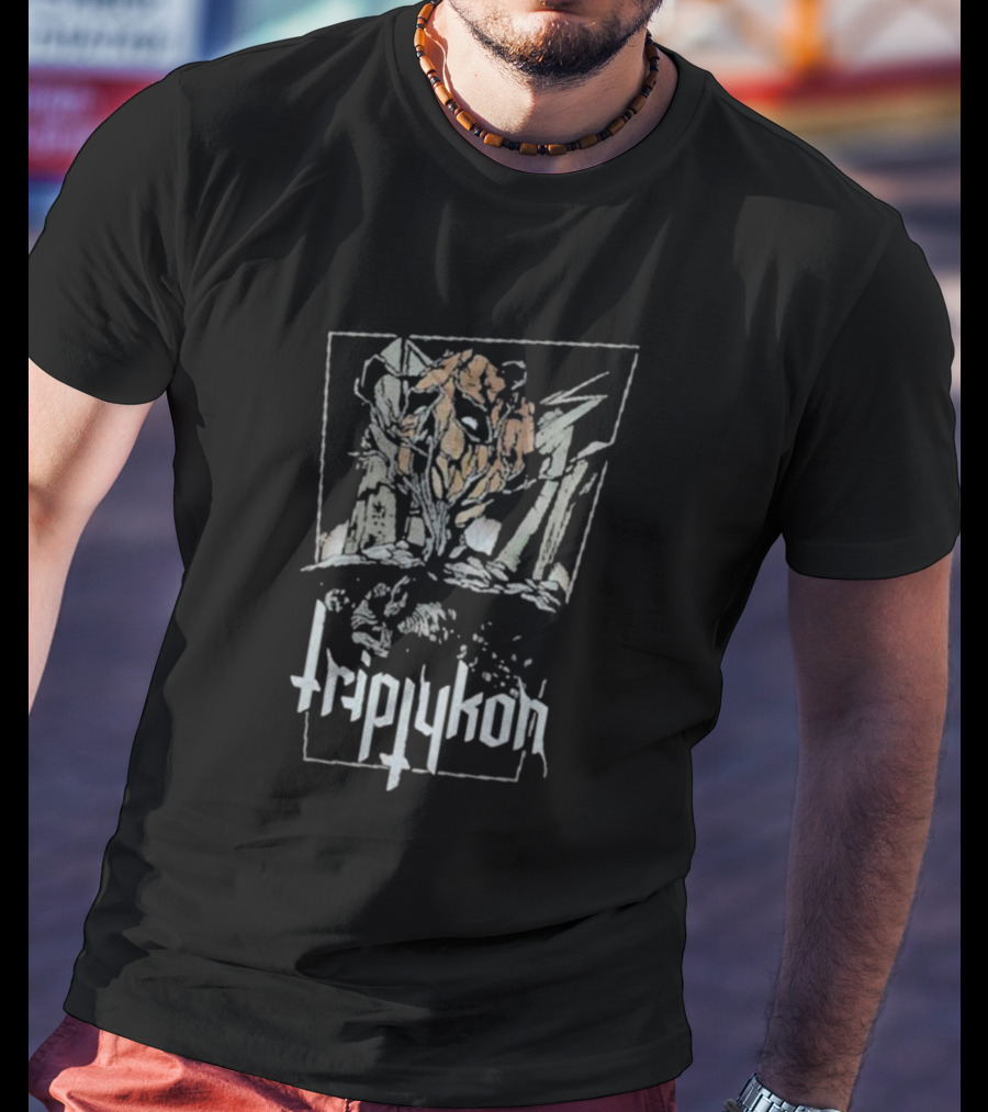 Triptykon Tree With Masked Face And Abstract Shapes T-Shirt