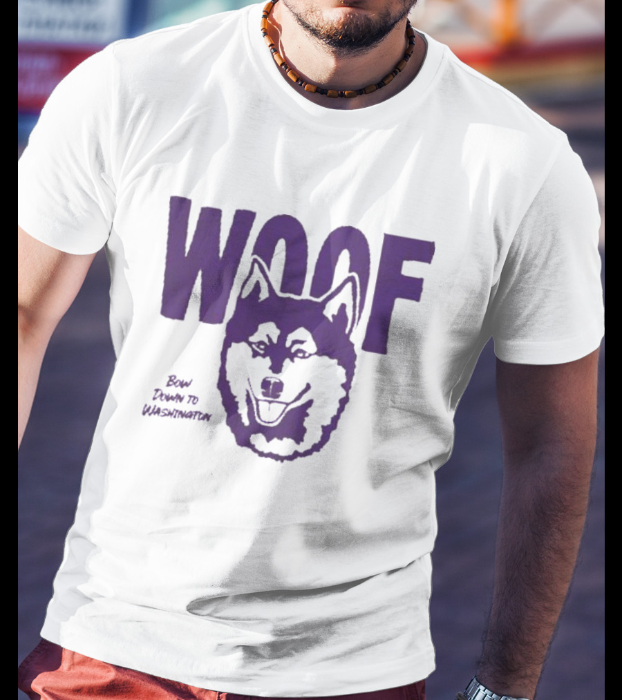 Washington Huskies Woof Bow Down To Washington T-Shirt