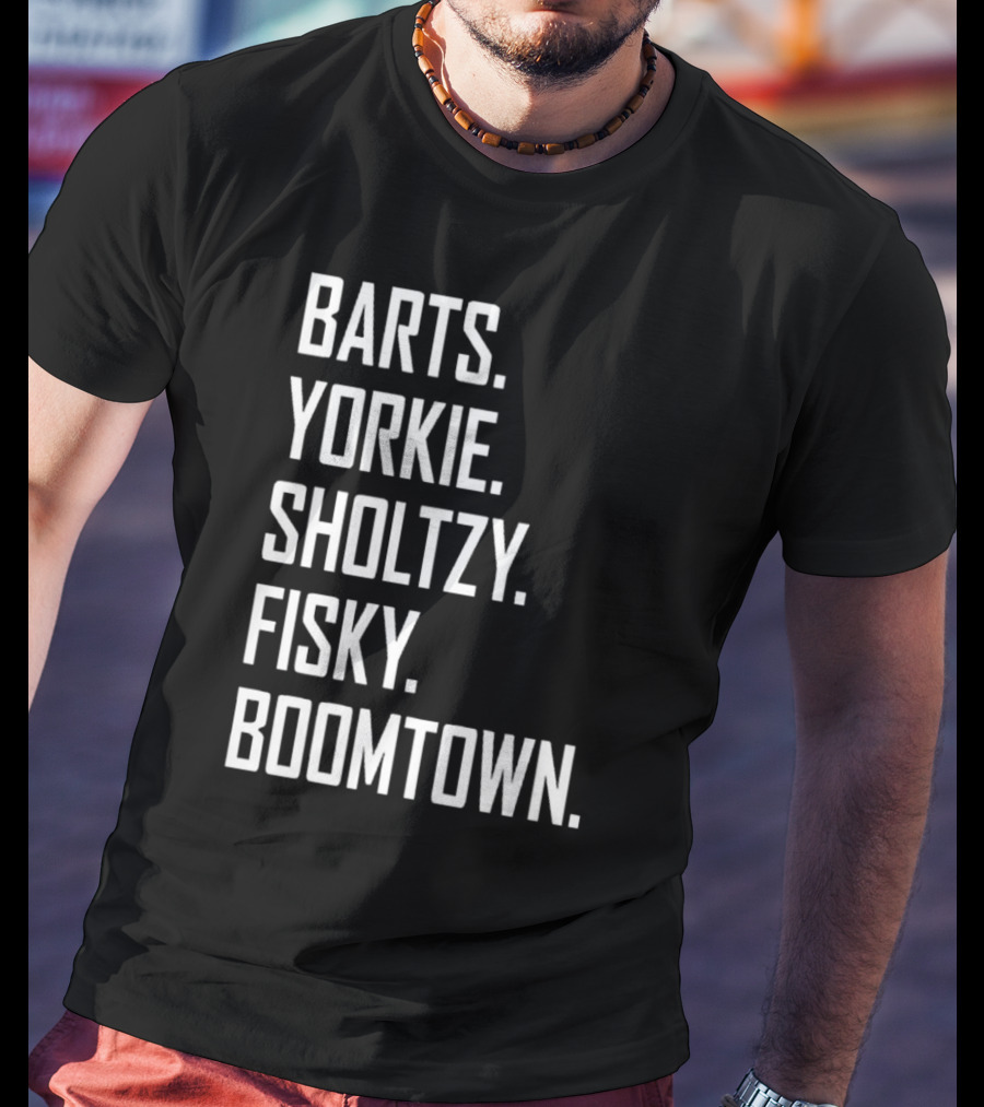 Barts Yorkie Sholtzy Fisky Boomtown Text Sequence T-Shirt