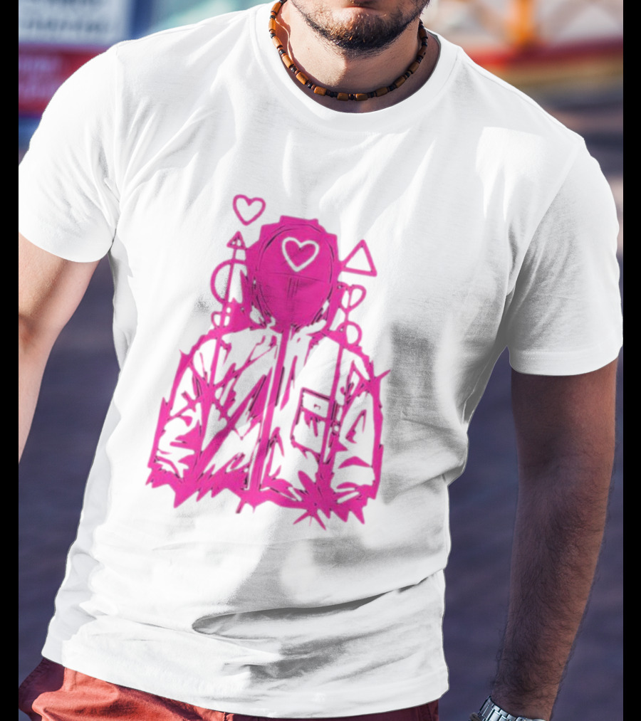 Squid Game Pink Hooded Circle Heart Triangle Symbols T-Shirt