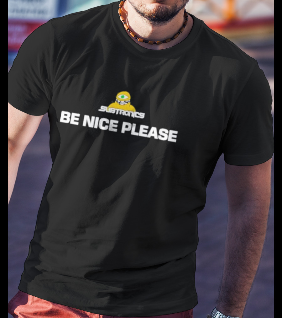 Subtronics Be Nice Please Yellow Cyclops Creature T-Shirt