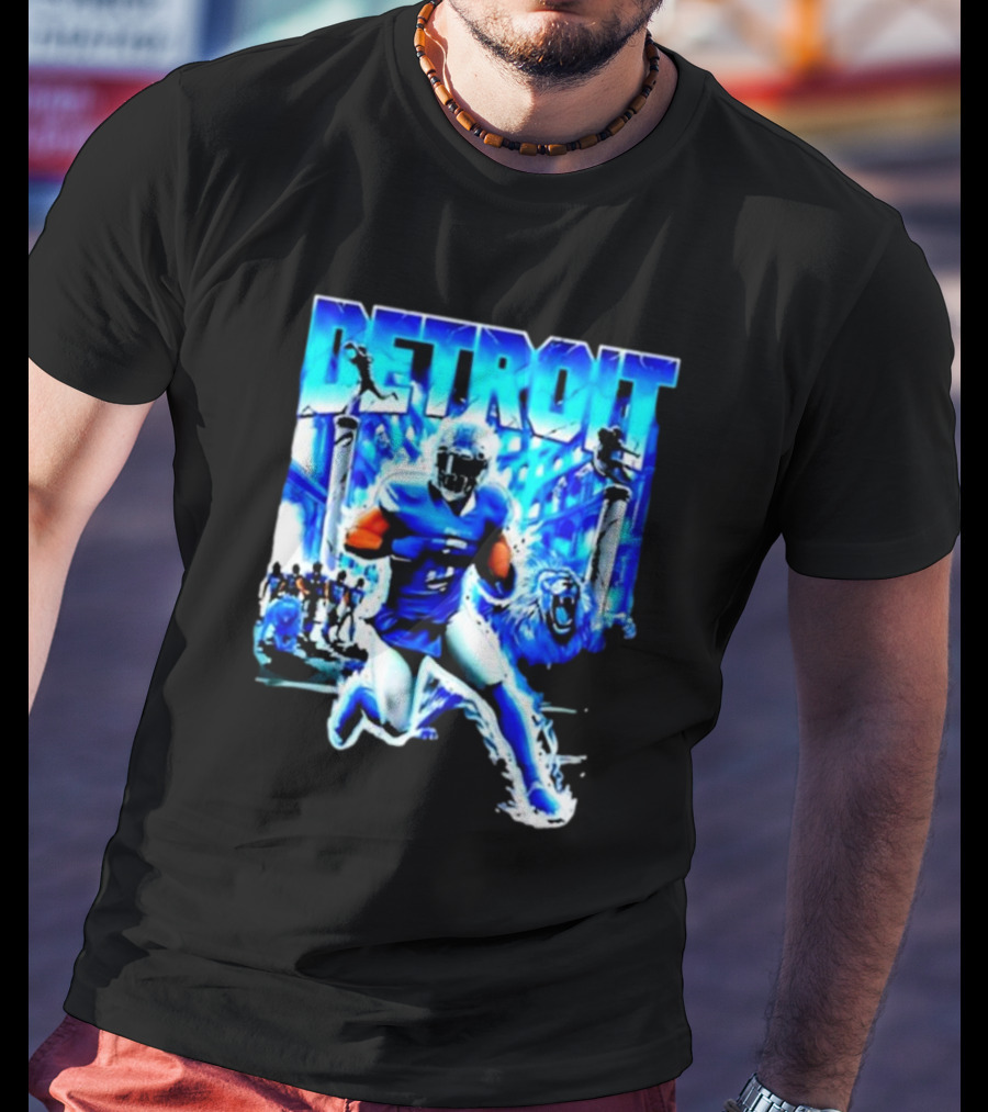 Detroit Football Lions Player Dynamic Action Official Merchandise T-Shirt