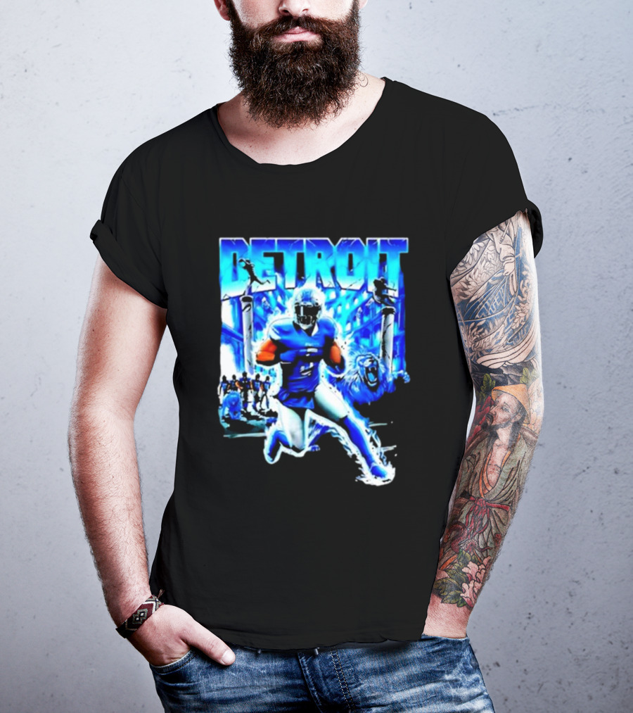 Detroit Football Lions Player Dynamic Action Official Merchandise T-Shirt